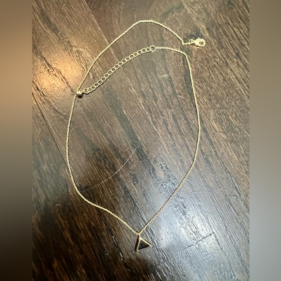 Uncommon James Gold Necklace with Triangle Pendant & Earrings - Picture 3 of 4